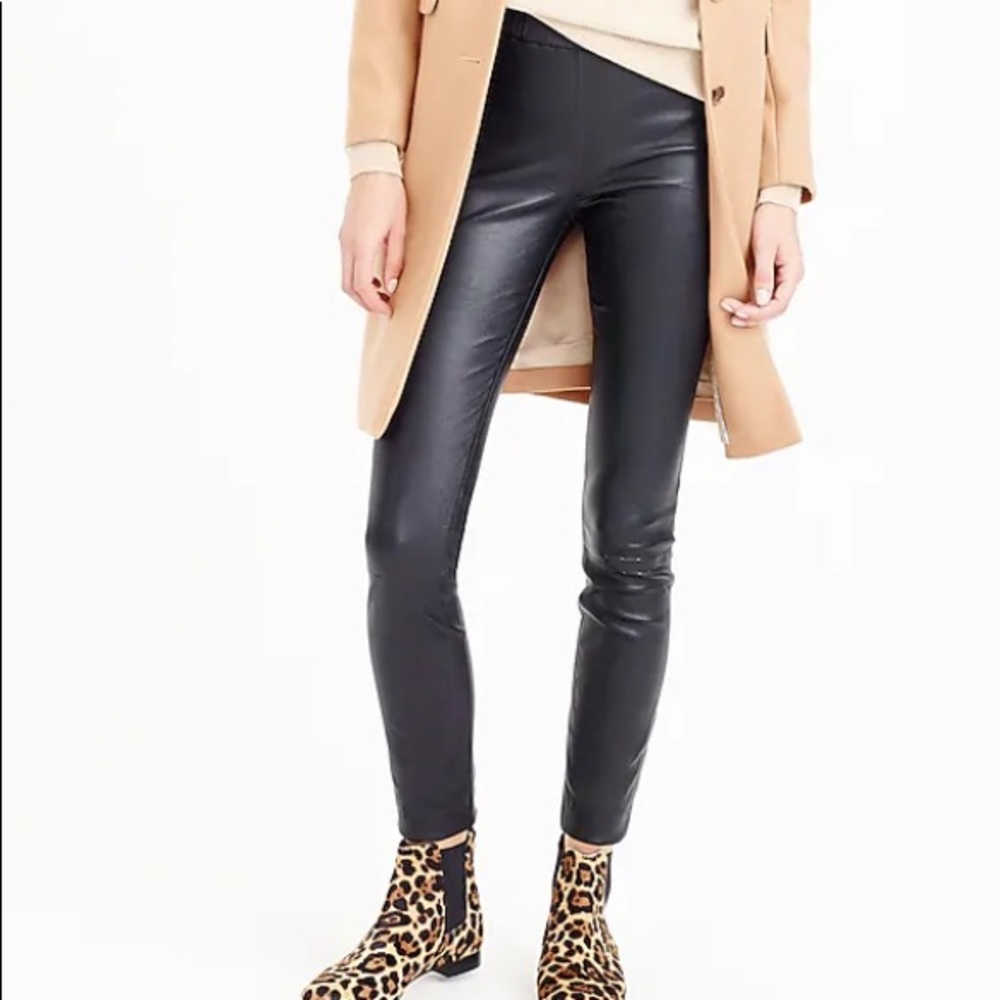 J.Crew Collection Black Leather Leggings - Size 8
